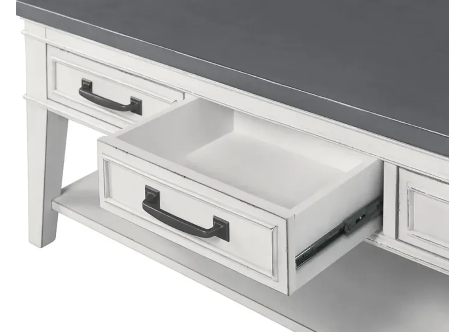 Martin Svensson Del Mar 3-Drawer Coffee Table in Antique White & Grey