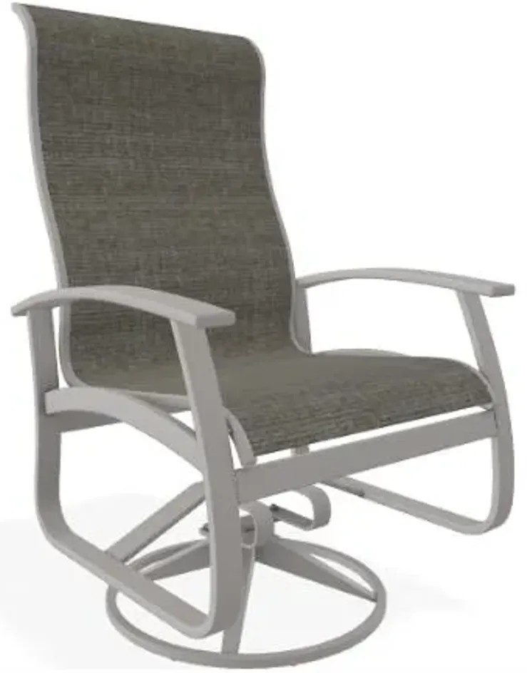 BELLE ISLE HIGH BACK PADDED SLING SWIVEL & TILT OUTDOOR DINING CHAIR