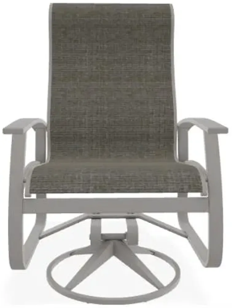 BELLE ISLE HIGH BACK PADDED SLING SWIVEL & TILT OUTDOOR DINING CHAIR