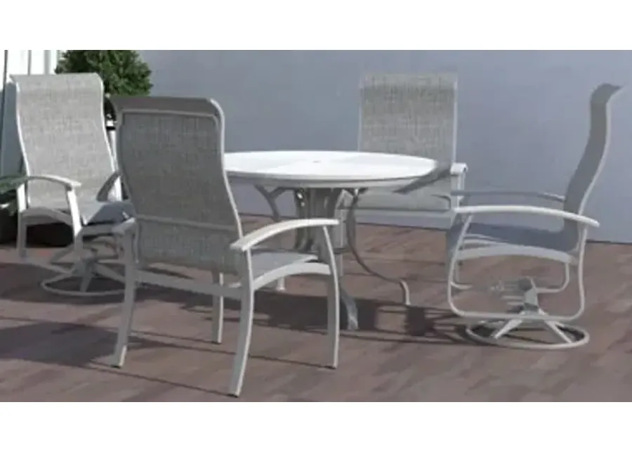 BELLE ISLE HIGH BACK PADDED SLING SWIVEL & TILT OUTDOOR DINING CHAIR