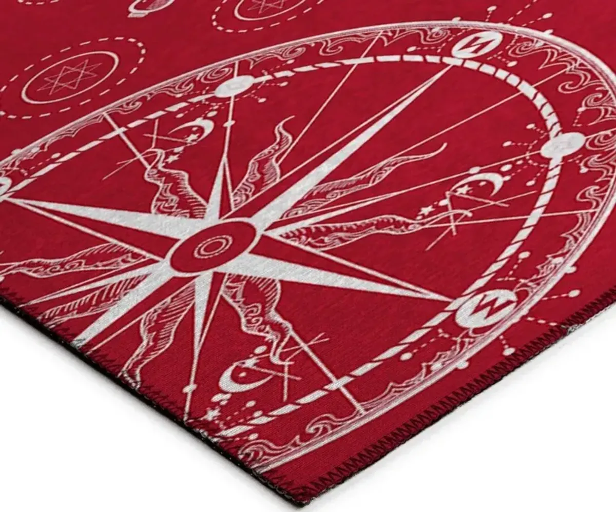 Dalyn Voyager's Valor Crimson Sea Adventurethemed 5'X8' Area Rug