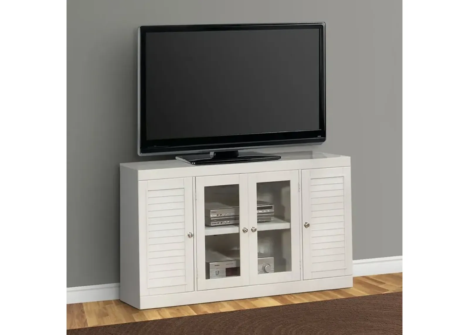 Parker House Boca Collection 56 Inch Cottage White Media Entertainment TV Stand