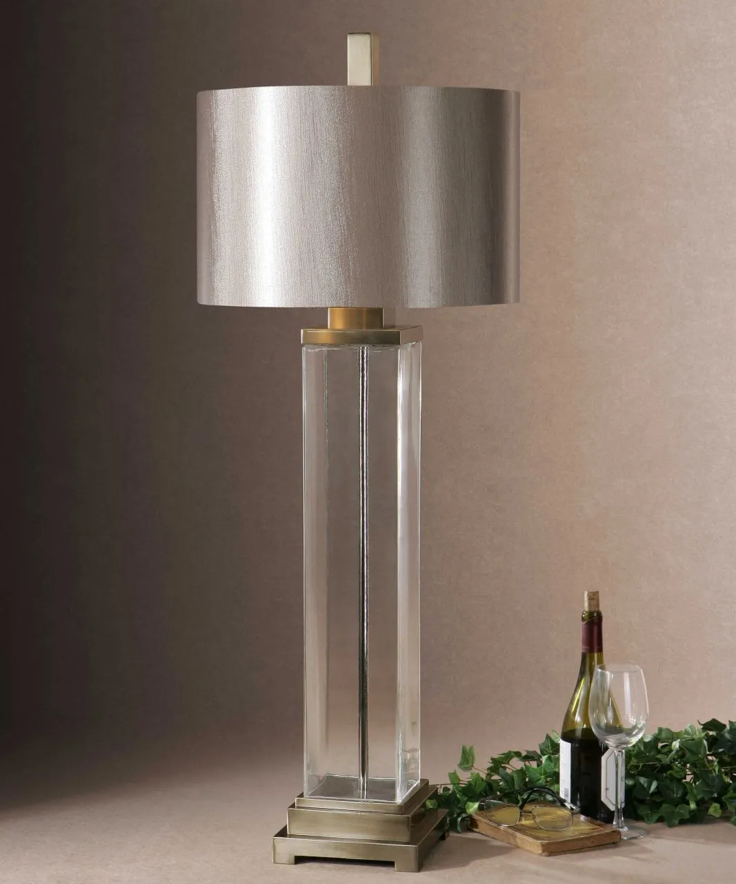 DRUSTAN CLEAR/CHAMPAGNE TABLE LAMP