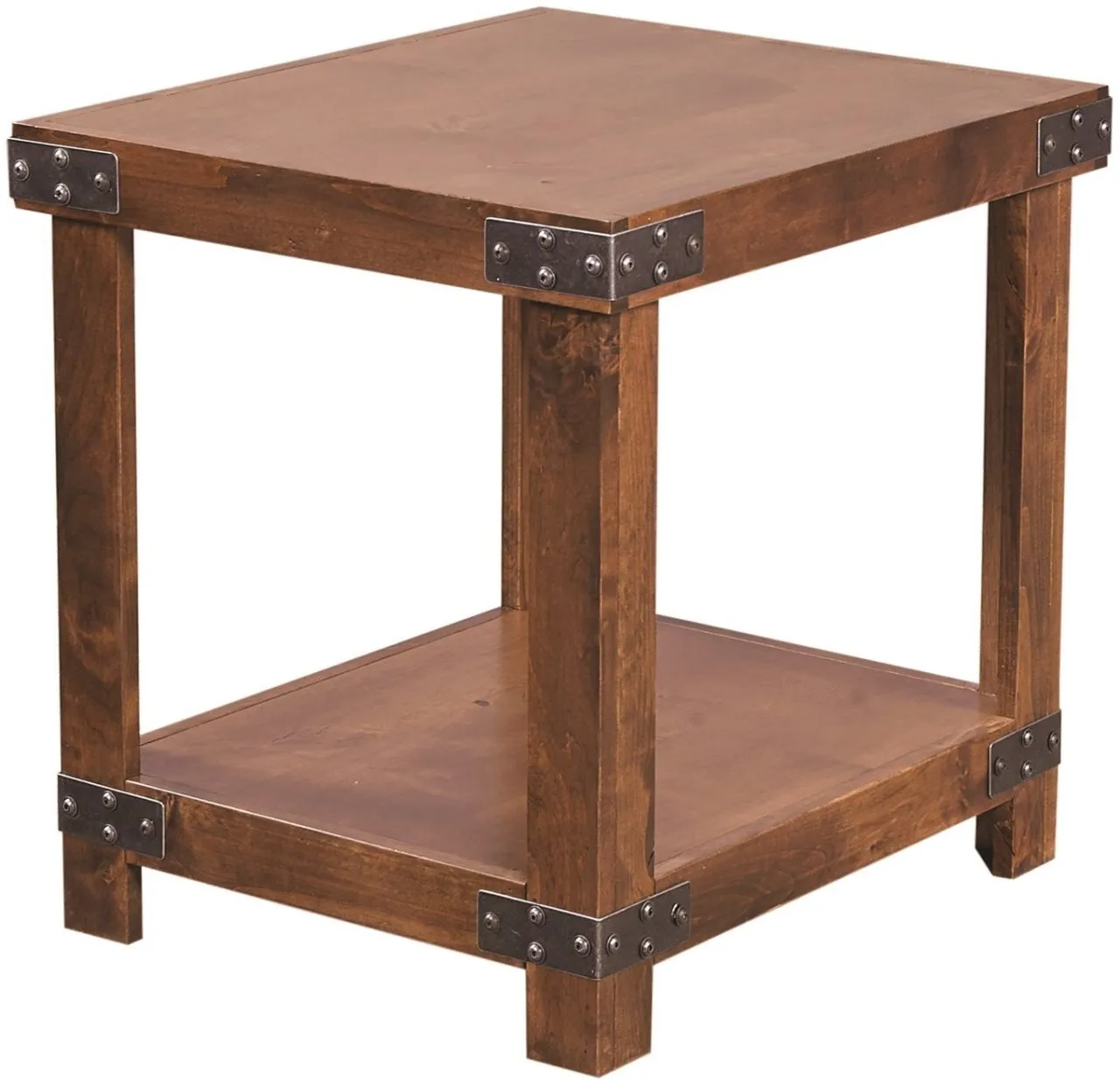 INDUSTRIAL FRUITWOOD END TABLE