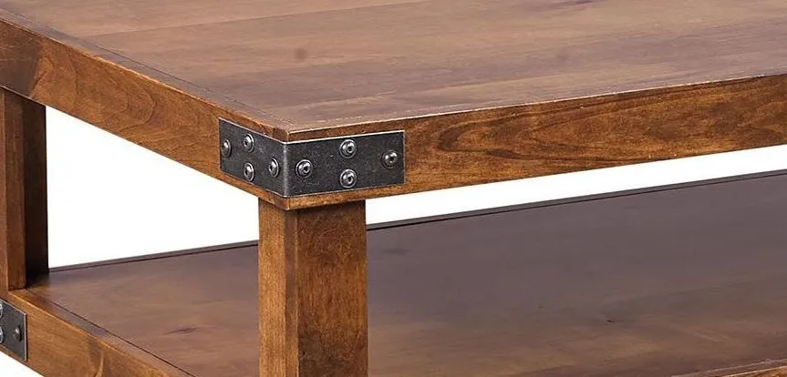 INDUSTRIAL FRUITWOOD END TABLE