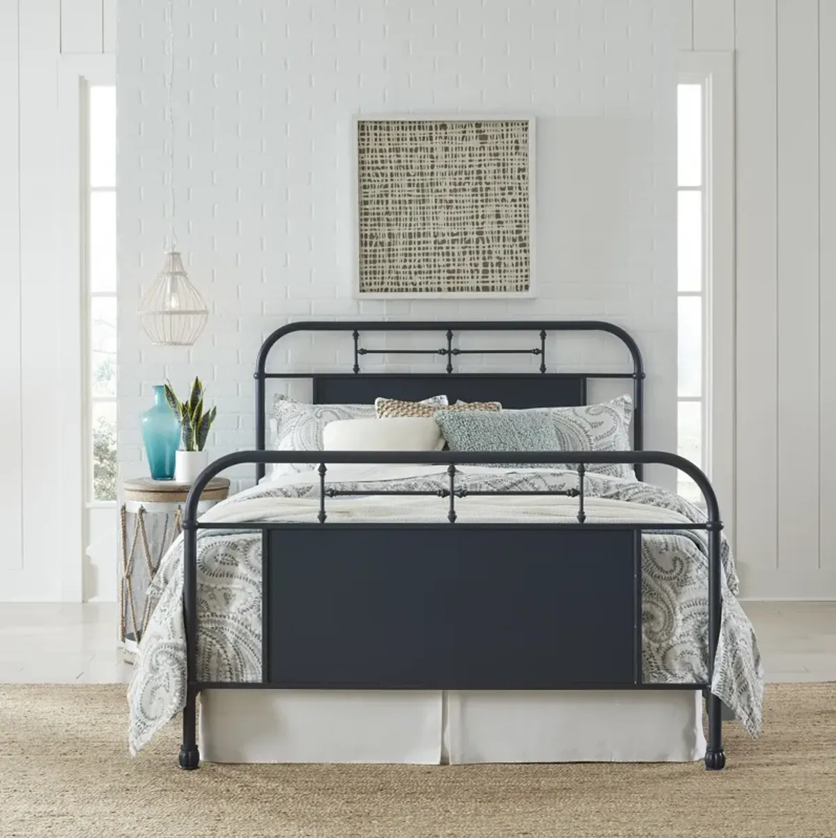 Liberty Furniture Vintage Navy Queen Panel Bed