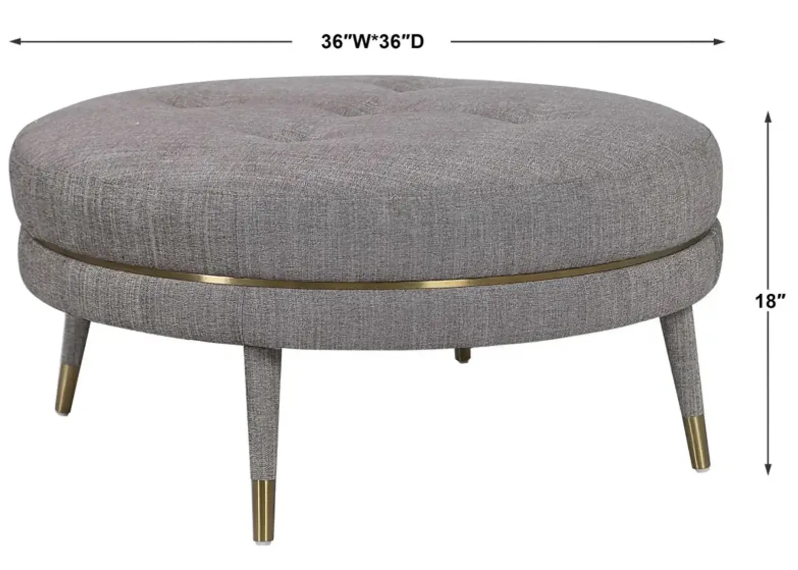 BLAKE TAUPE BROWN OTTOMAN