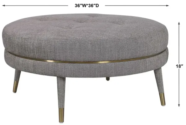 Uttermost Blake Taupe Brown Ottoman