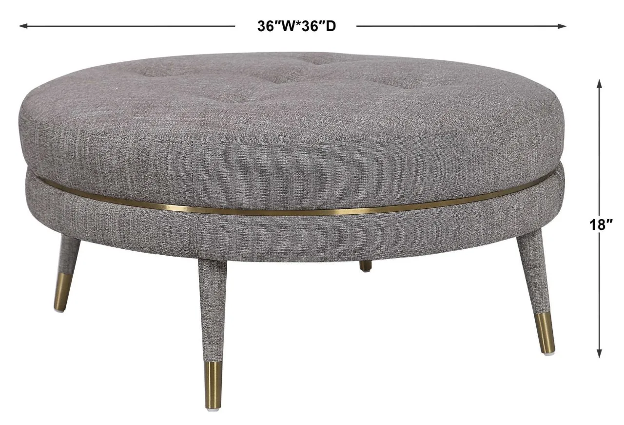 BLAKE TAUPE BROWN OTTOMAN