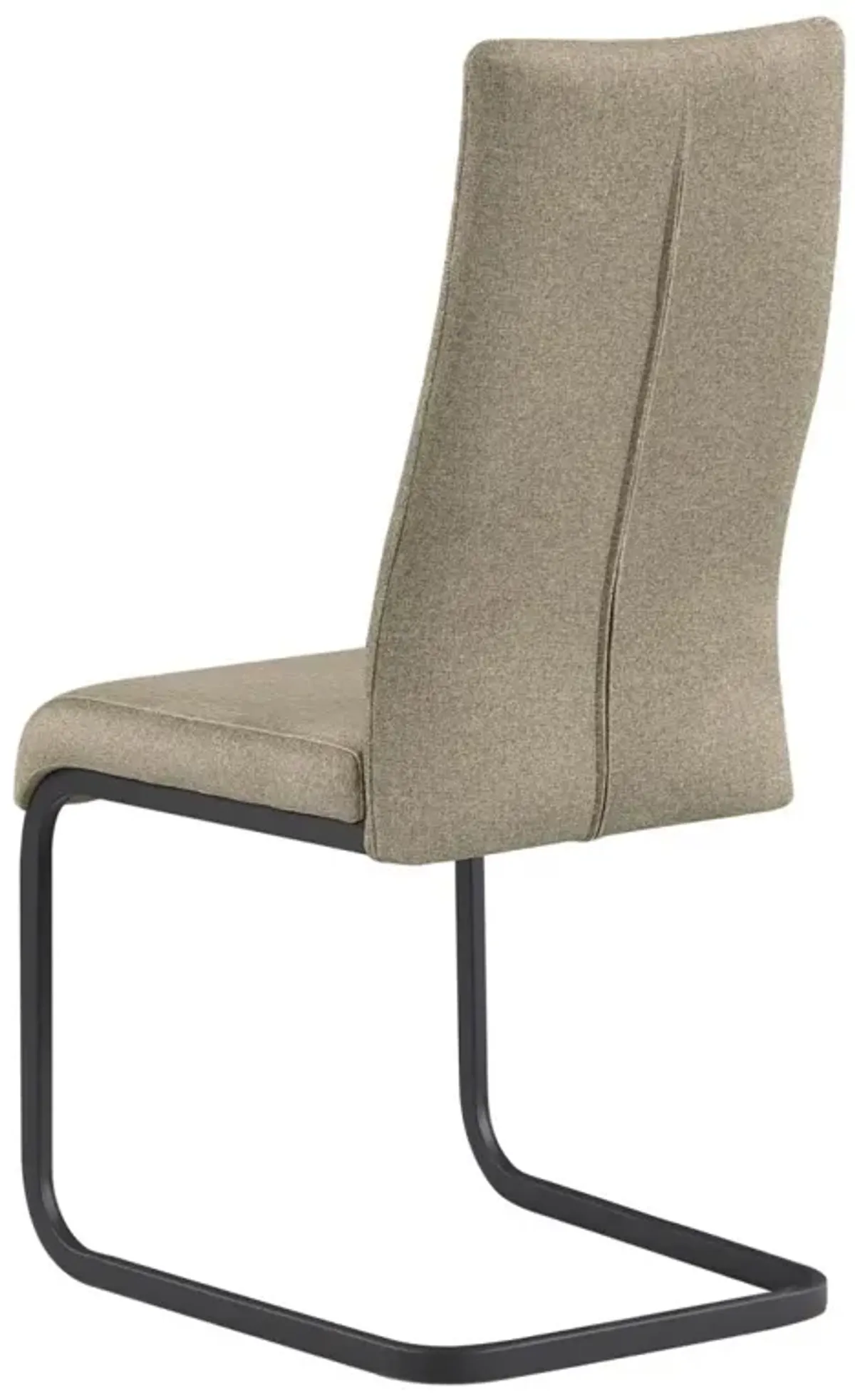 Chintaly Lillian Black/Taupe Cantilever Side Chair with Diamond Stitched Back