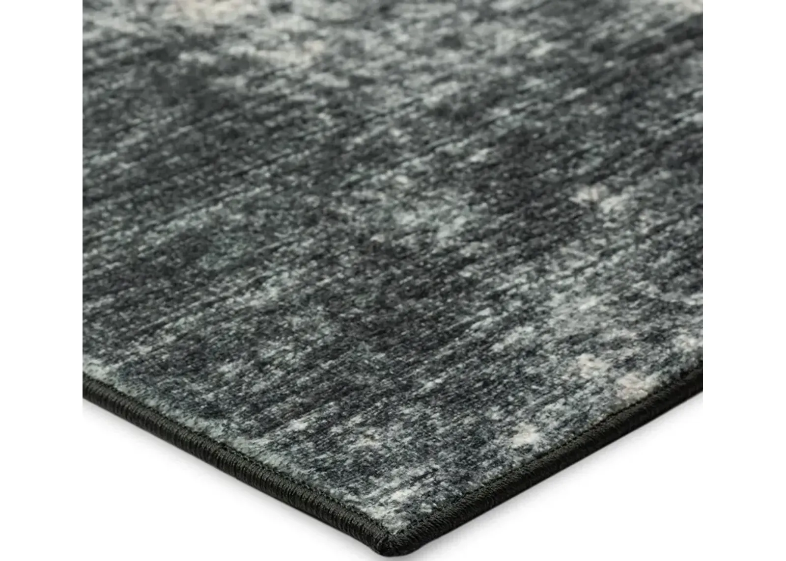 Misty Hues Abstract 5'X8' Area Rug in Charcoal & White