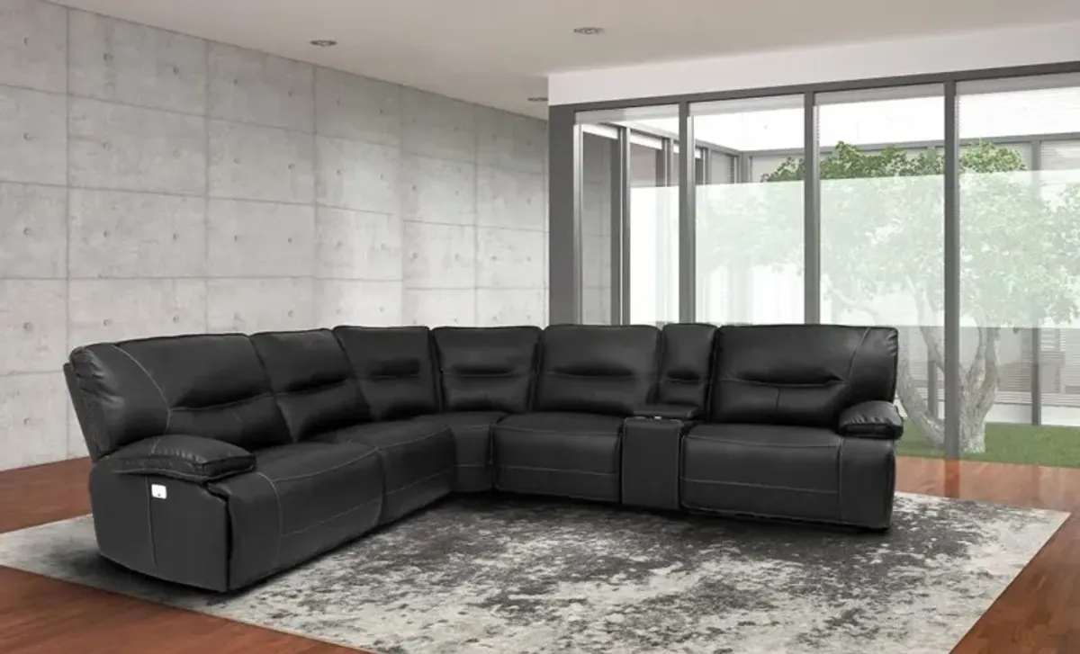 Parker House Spartacus Collection 6-Piece Sectional in Black Color