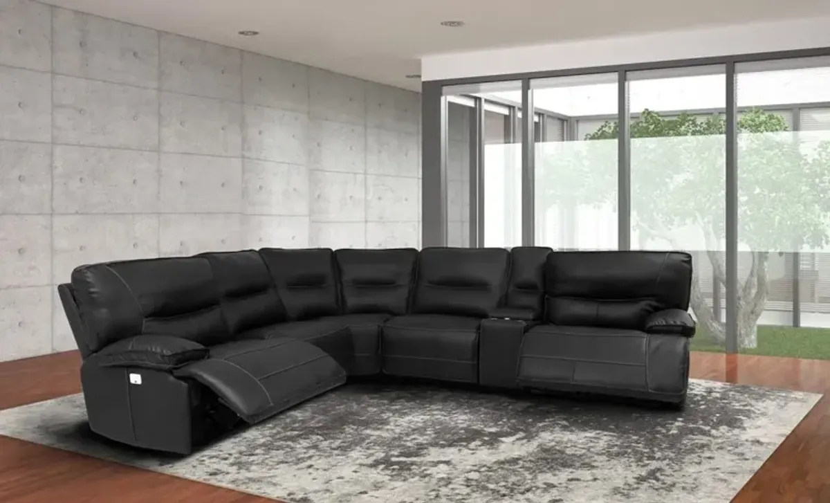 Parker House Spartacus Collection 6-Piece Sectional in Black Color