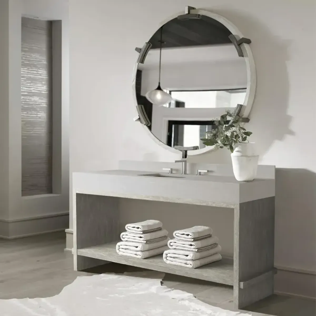 Bernhardt Foundations Round Mirror