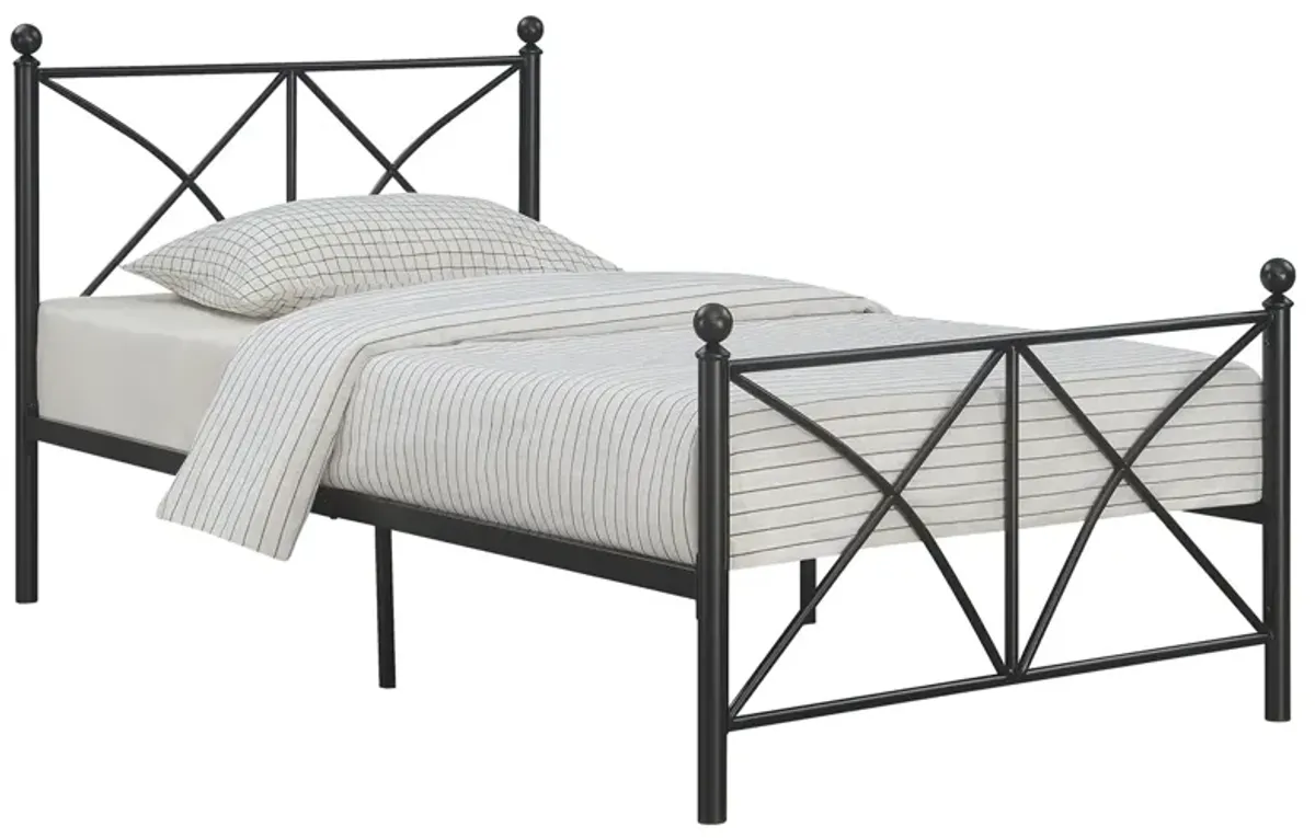 Coaster Hart Metal Twin Open Frame Bed Matte Black