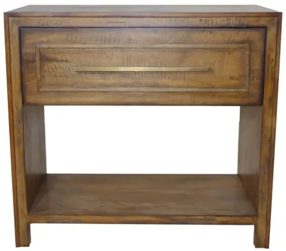 Noble Furniture Wilmont 1-Drawer Nightstand in Rustic Pecan Finish