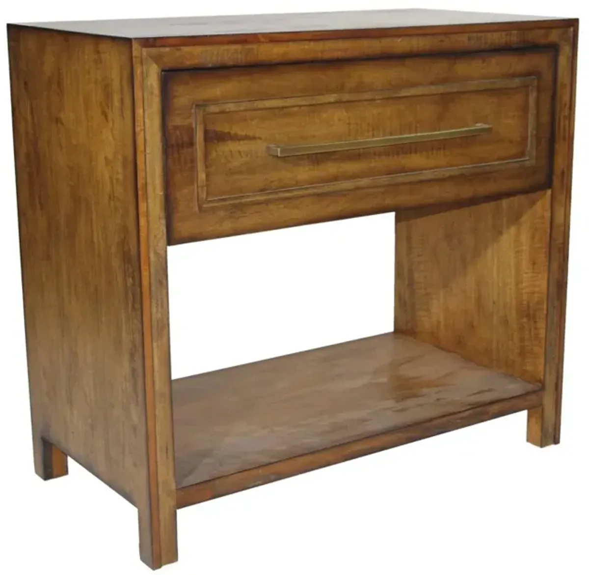 Noble Furniture Wilmont 1-Drawer Nightstand in Rustic Pecan Finish