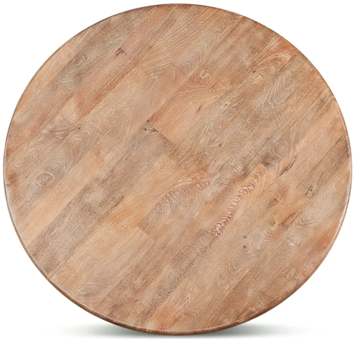 Home Trends Design San Rafael 48-Inch Round Mango Wood Dining Table in Antique Oak Finish