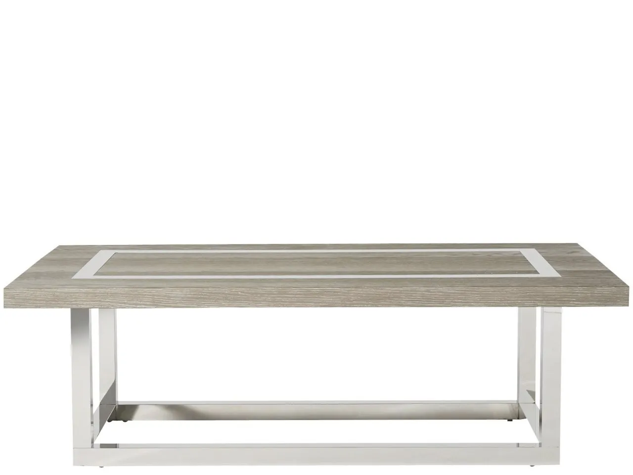 MODERN WYATT FLINT/STAINLESS STEEL COFFEE TABLE