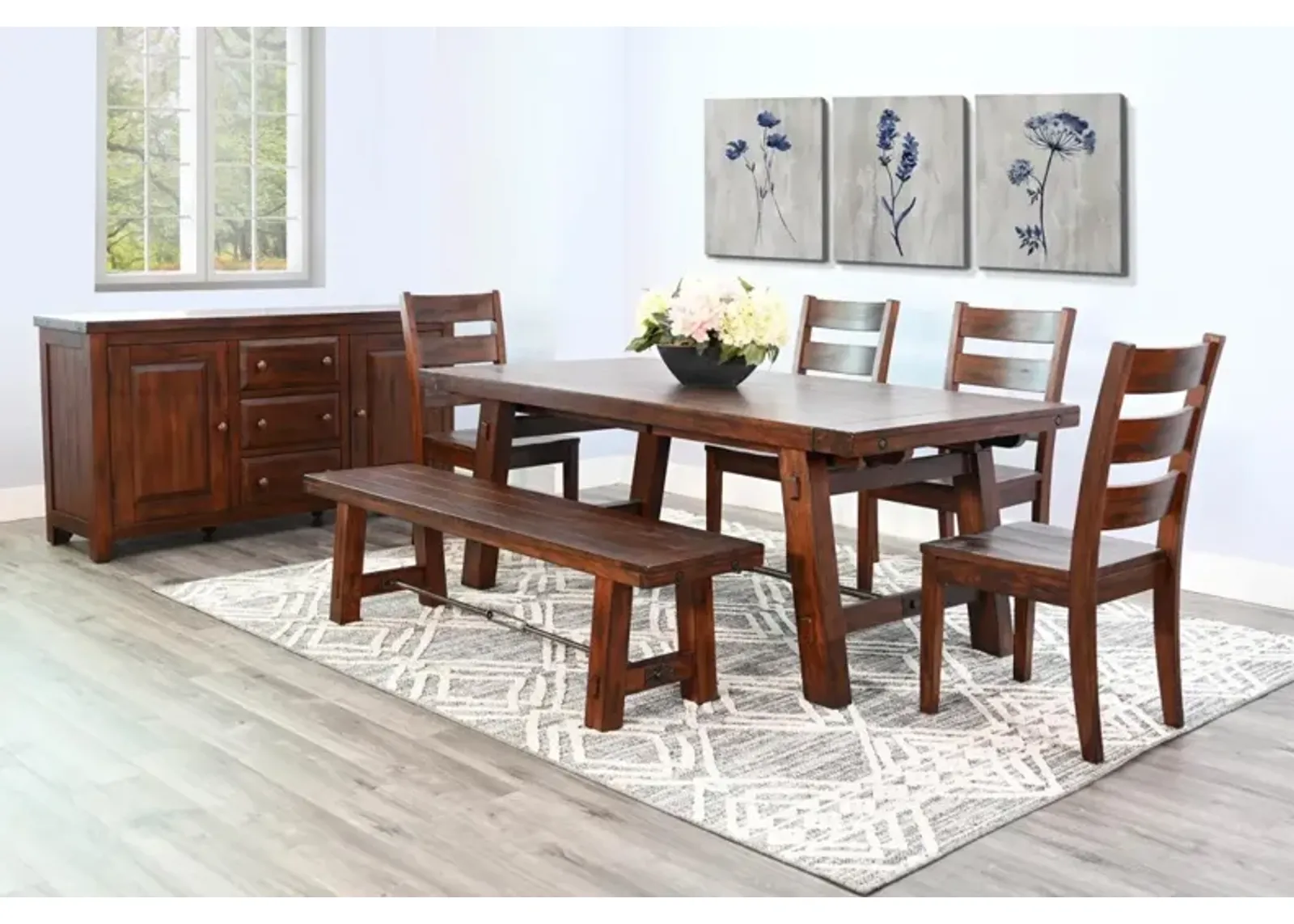 Sunny Designs Tuscany Vintage Mocha 76-106 Inch Extension Dining Table