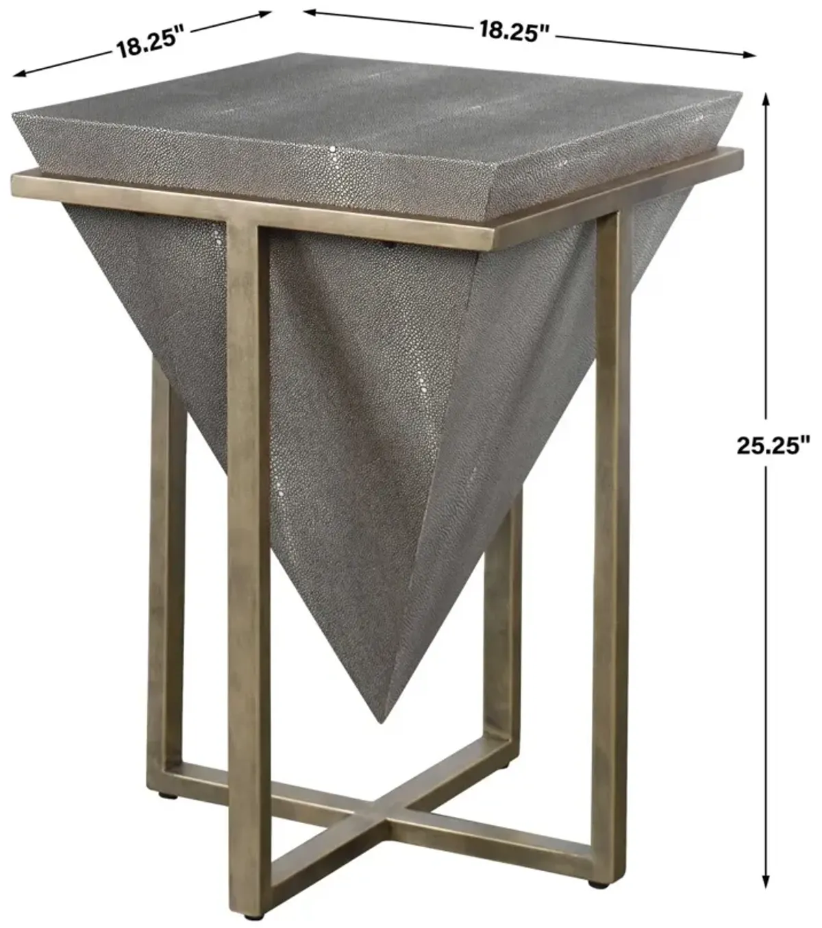 Uttermost Bertand Gray/Aged Gold Accent Table