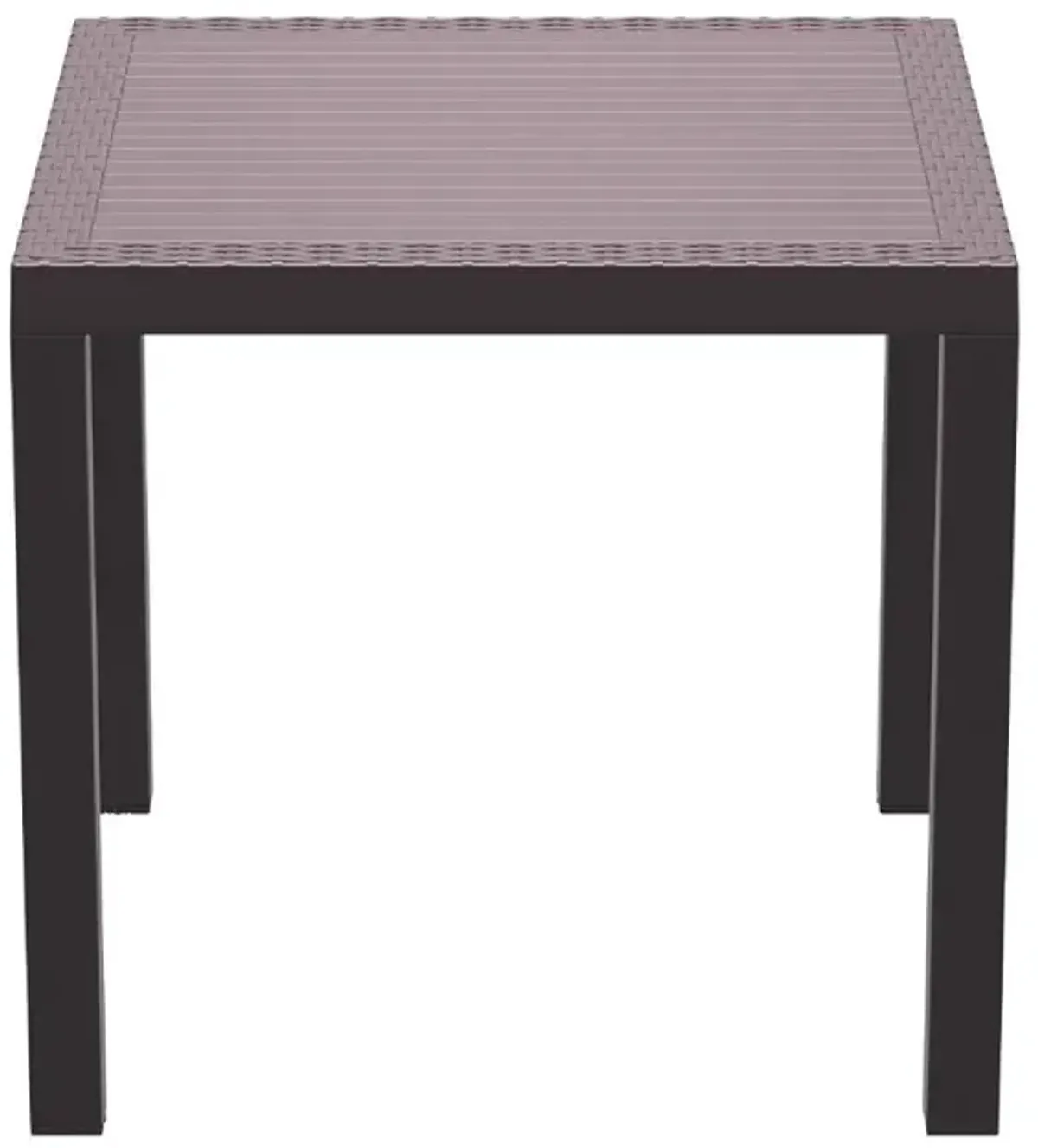 Compamia 31 Inch Orlando Resin Wickerlook Square Outdoor Dining Table Brown