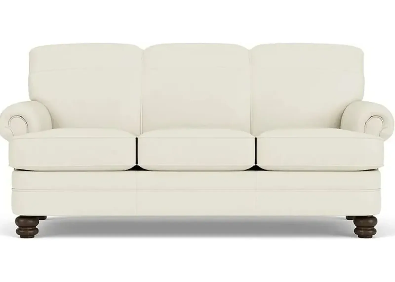 Flexsteel Bay Bridge Off-White Leather Sofa