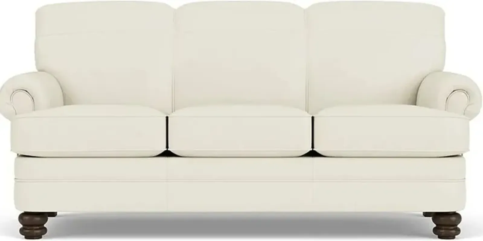 Flexsteel Bay Bridge Off-White Leather Sofa