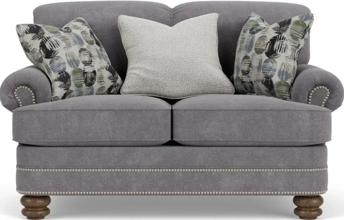 Flexsteel Bay Bridge Gray Charcoal Loveseat