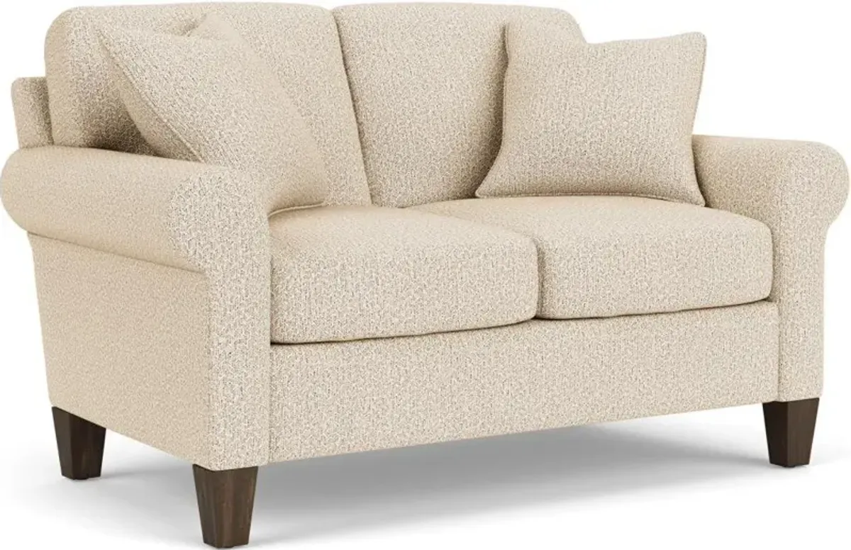 Flexsteel South Haven White Transitional Moondust Loveseat