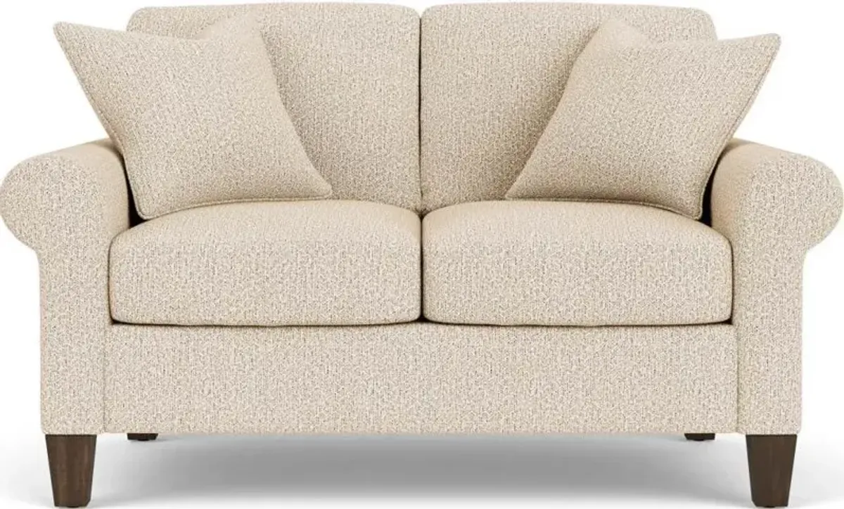 Flexsteel South Haven White Transitional Moondust Loveseat