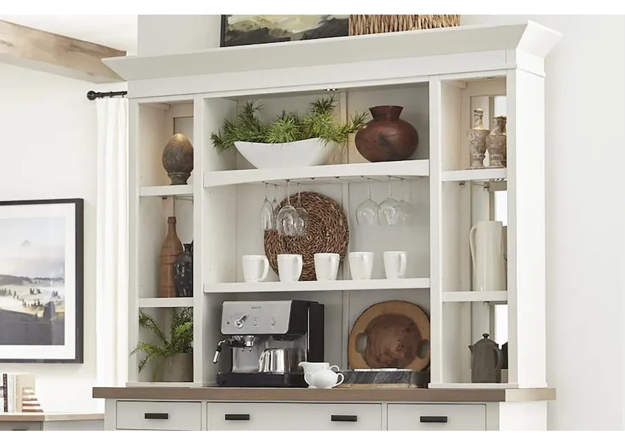 AMERICANA 69" DISPLAY HUTCH - COTTON FINISH