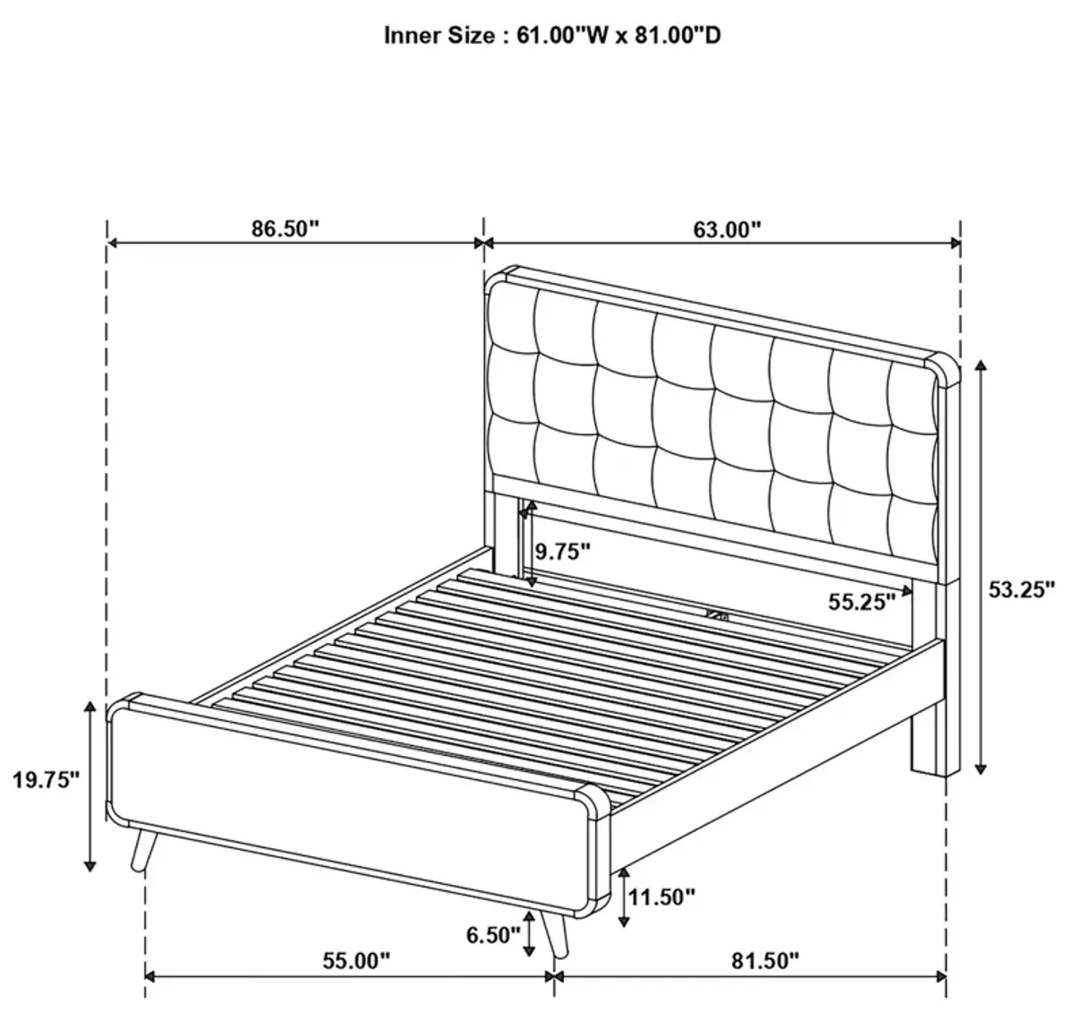 Coaster Robyn Wood Queen Panel Bed Dark Walnut