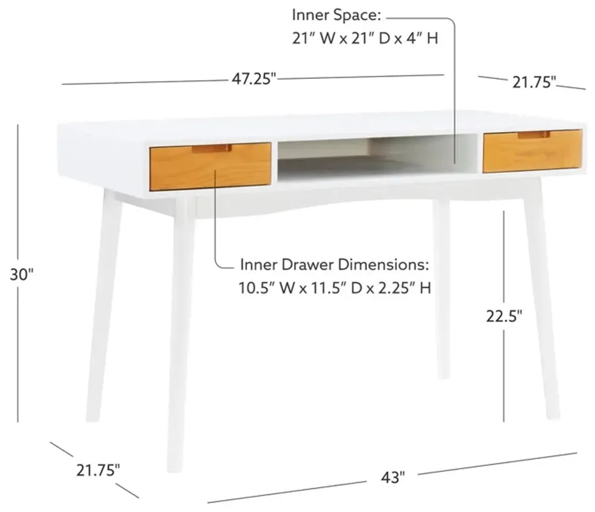 Linon Perry White Desk