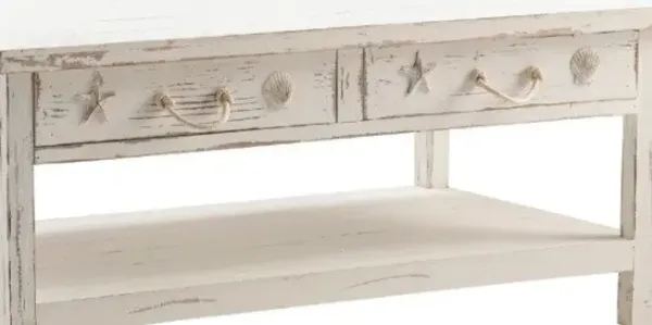 Crestview Seaside White Coastal Cocktail Table