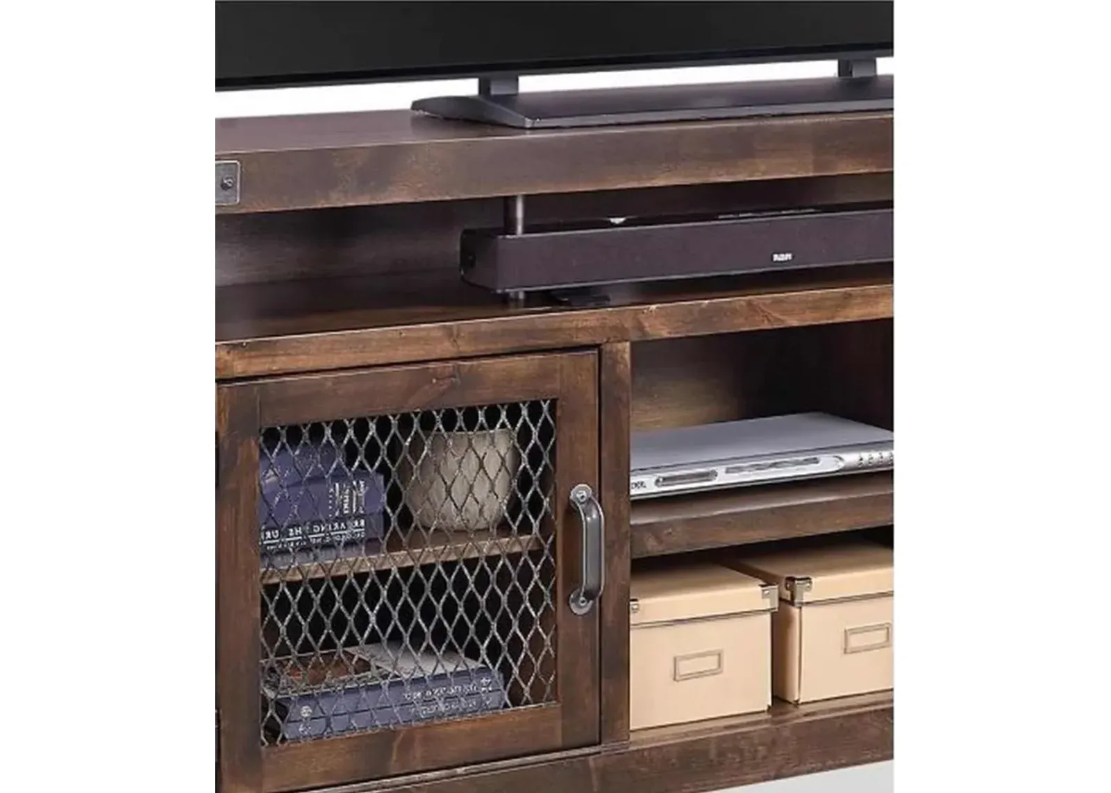 Aspenhome Industrial 65 Inch Ghost Black TV Stand Console