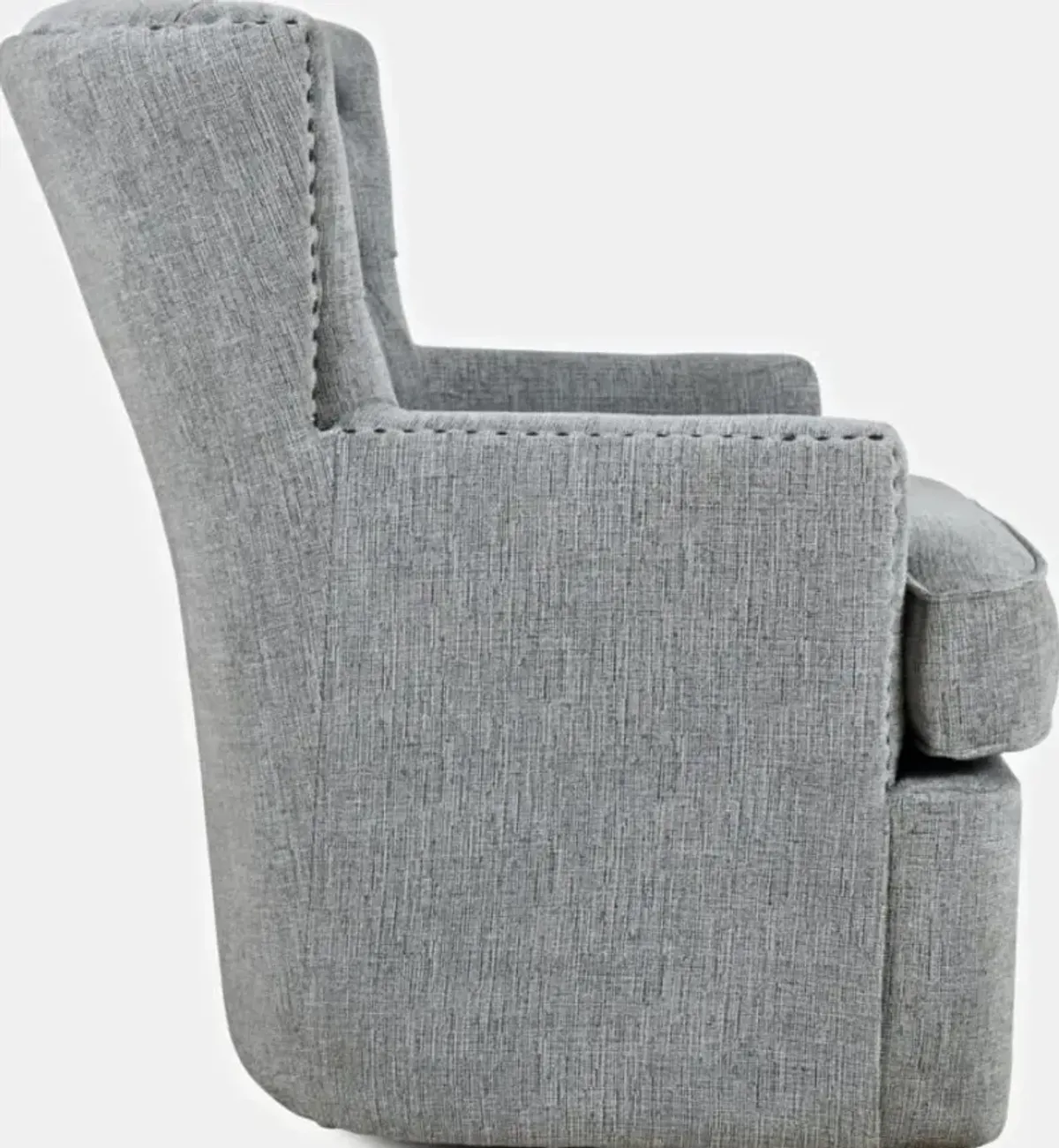 Jofran Bryson Grey Swivel Accent Barrel Chair