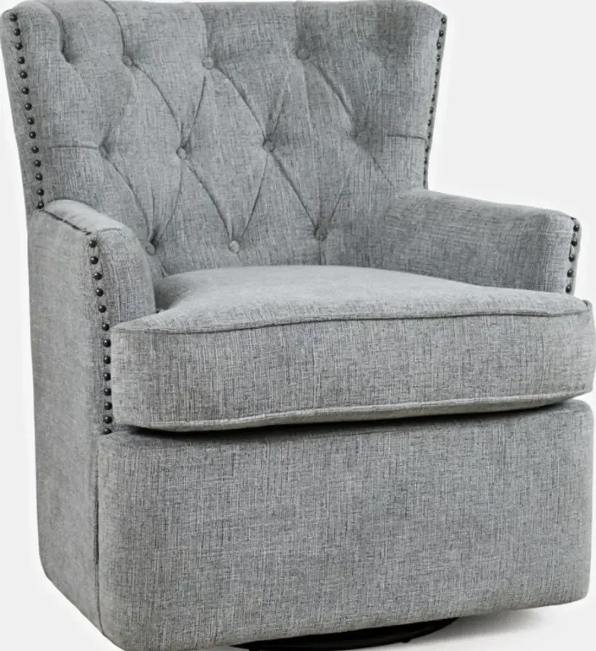 Jofran Bryson Grey Swivel Accent Barrel Chair