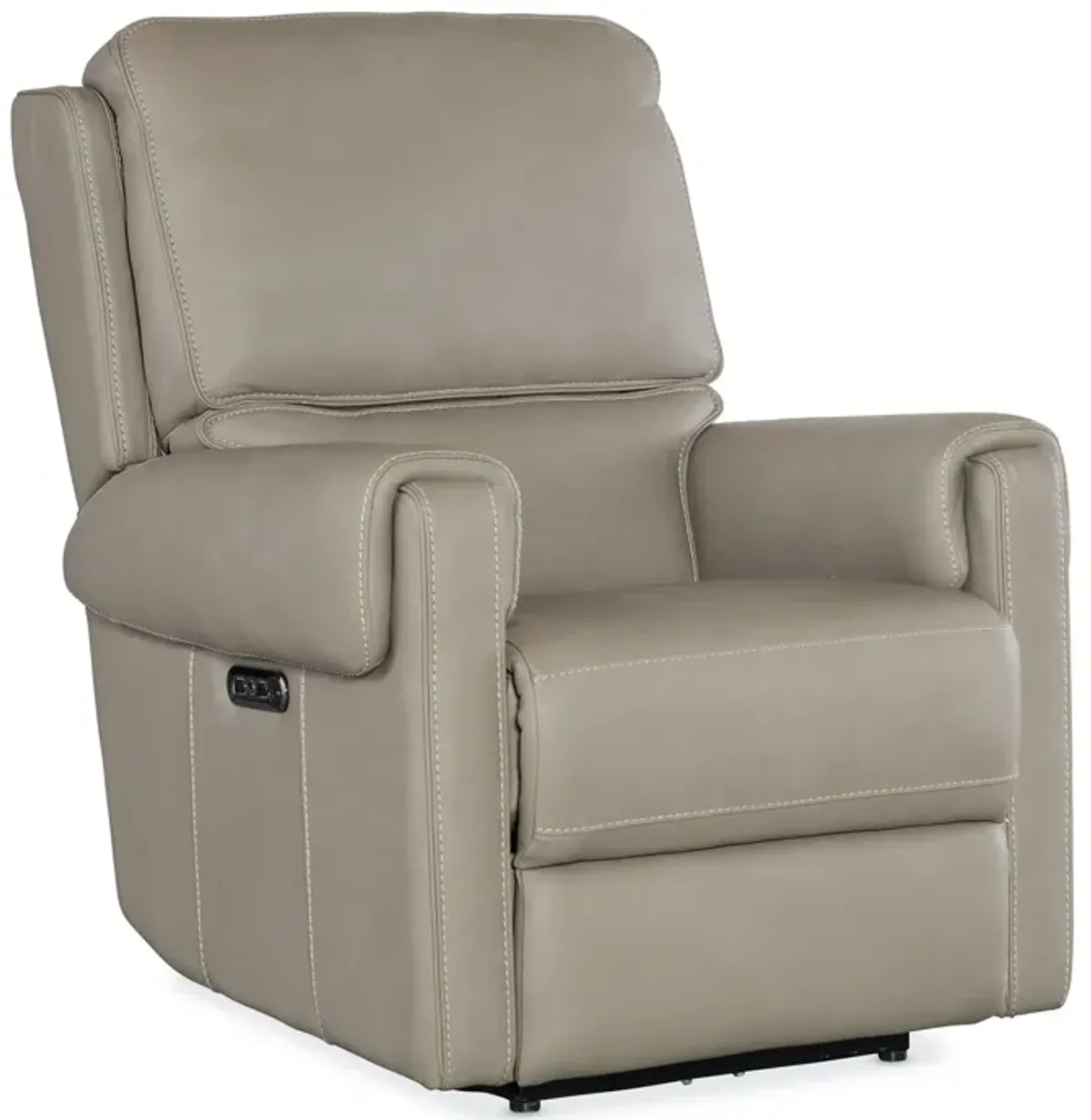 Hooker Furniture Somers Somers Dark Taupe Power Leather Recliner with Power Headrest