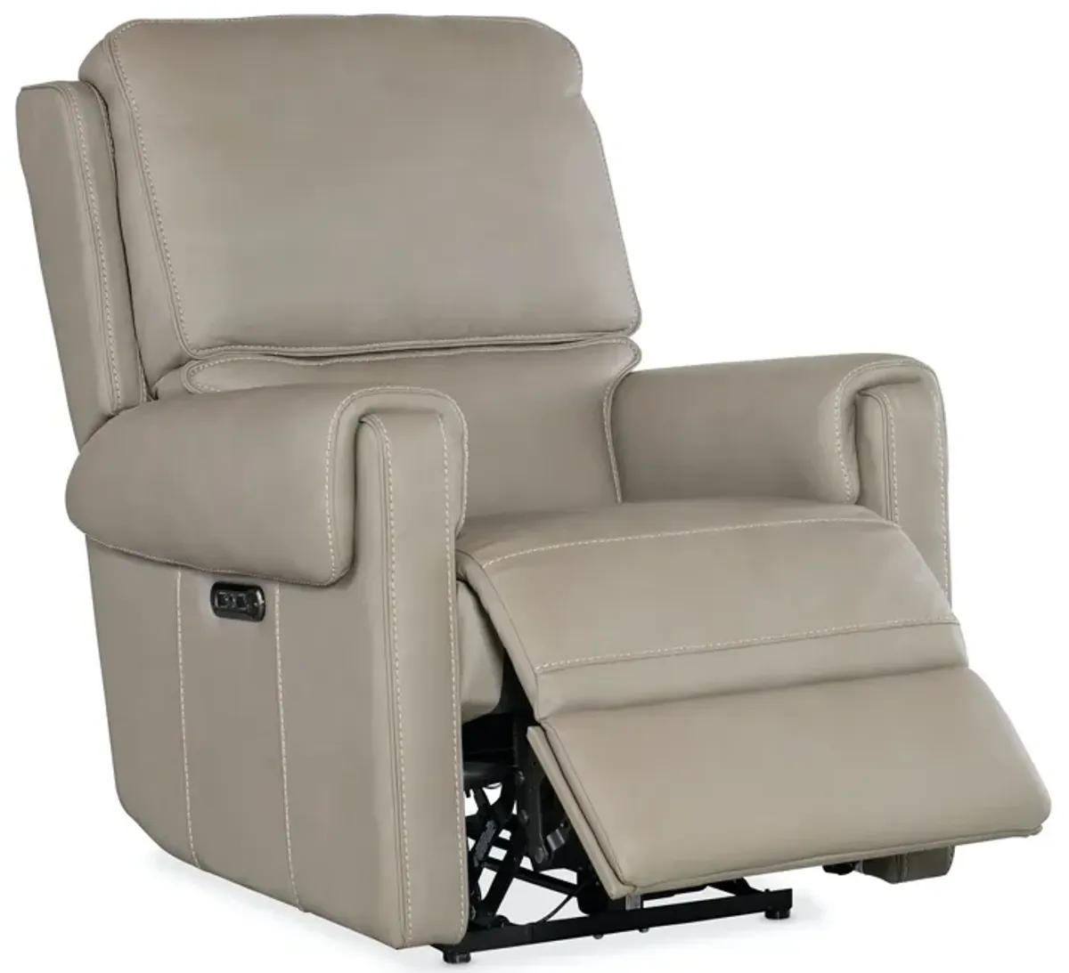 Hooker Furniture Somers Somers Dark Taupe Power Leather Recliner with Power Headrest