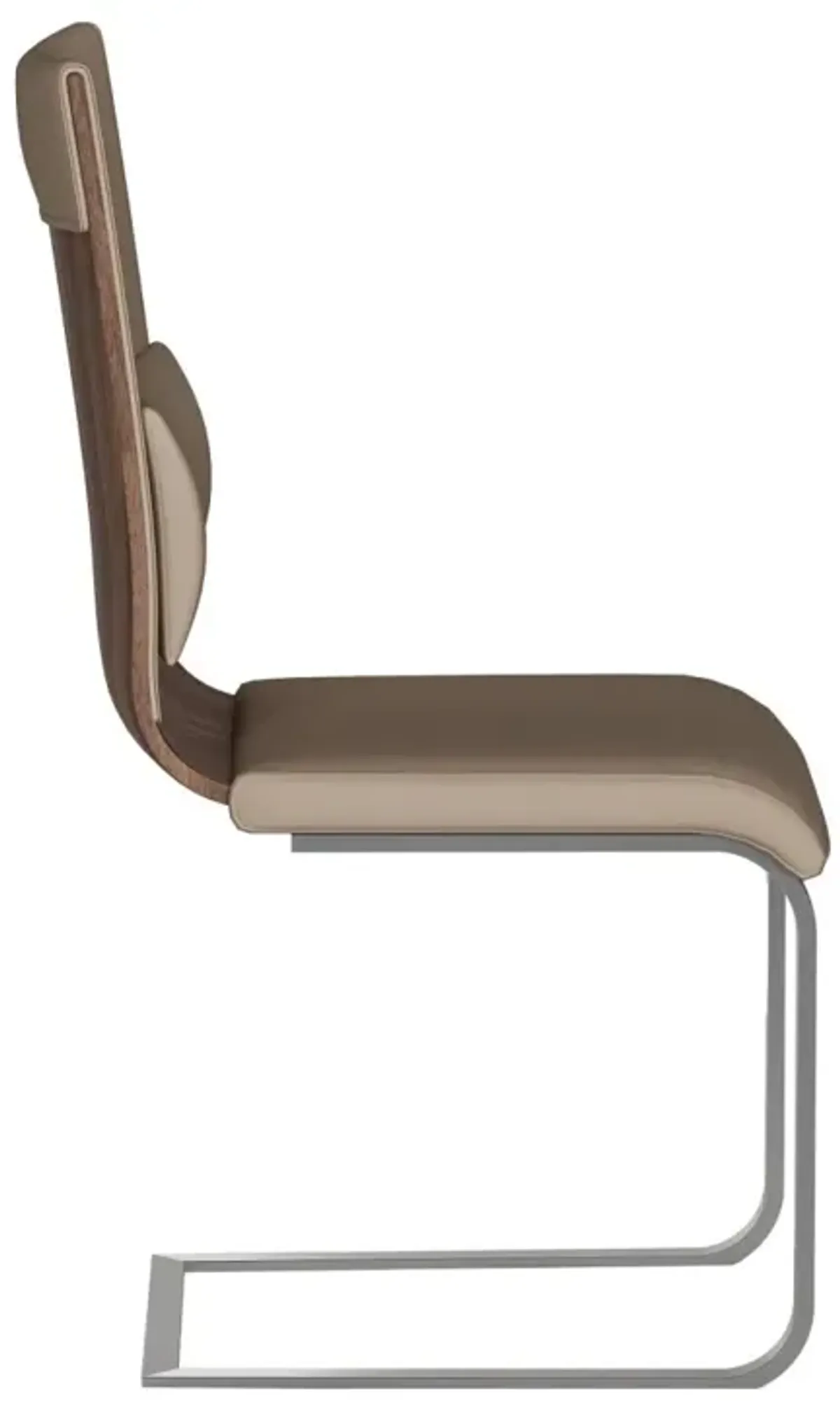 Chintaly Bethany Taupe Cantilever Side Chair with Back Cushion