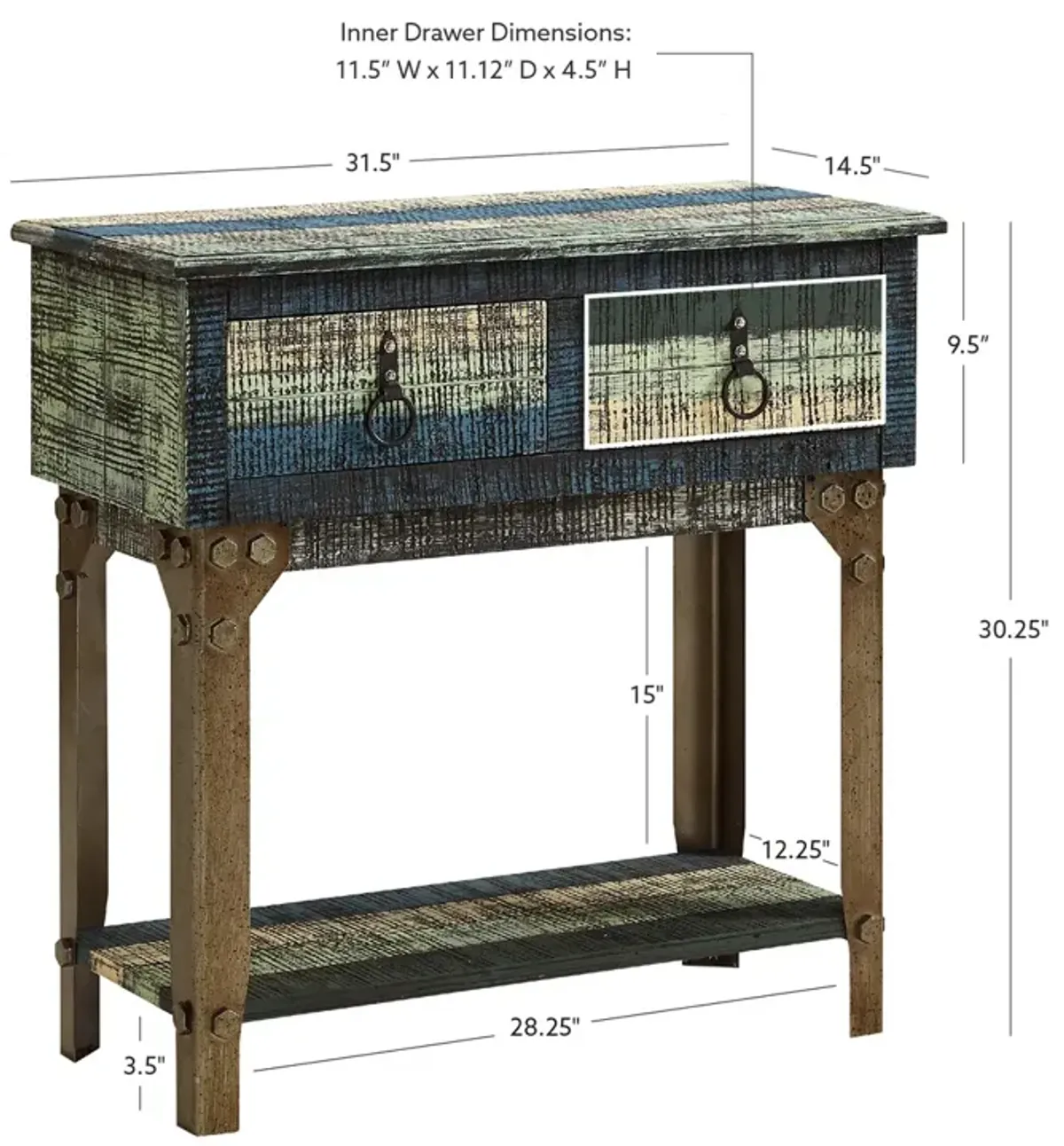 Powell Calypso Small Hall Console Table