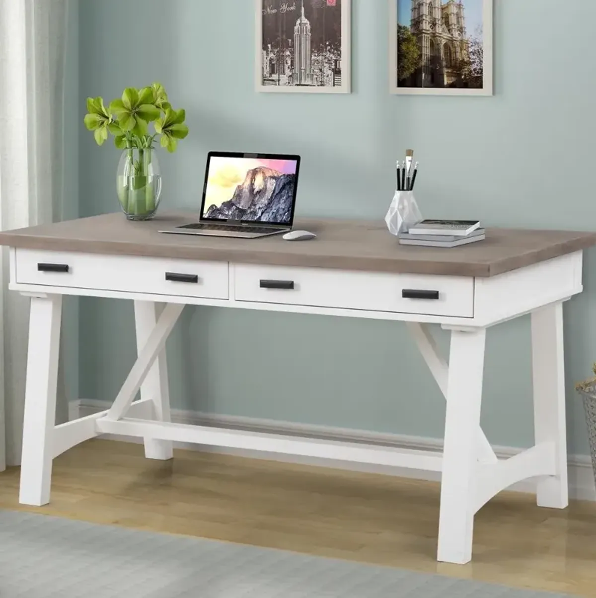 Parker House Transitional 60 Inch Writing Desk Cotton