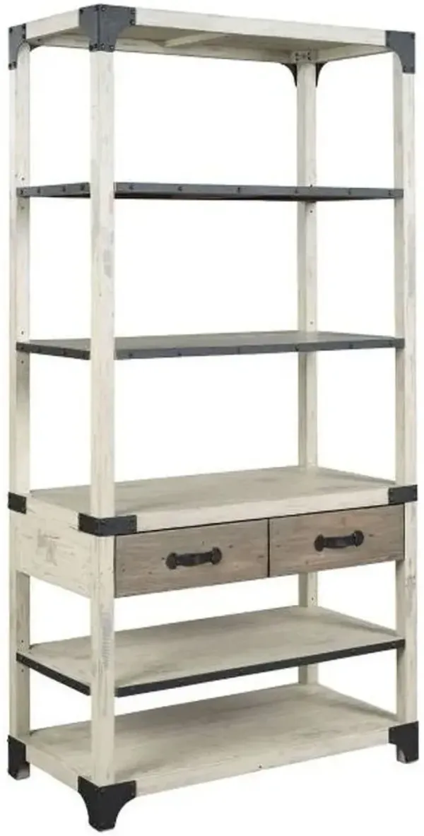 Hammary Reclamation Place White Bookcase