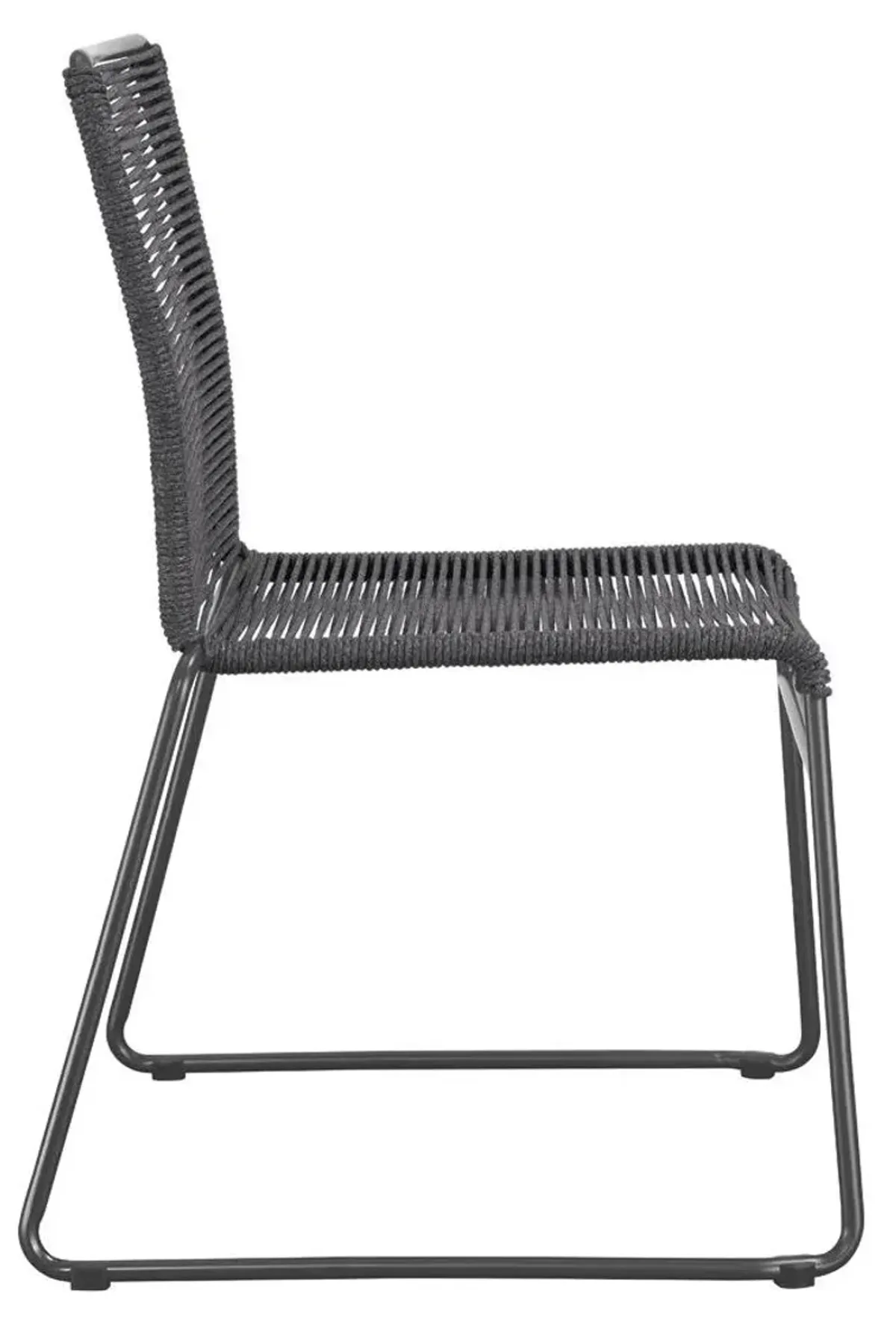 Coaster Jerome Woven Rope Stackable Side Chair Charcoal