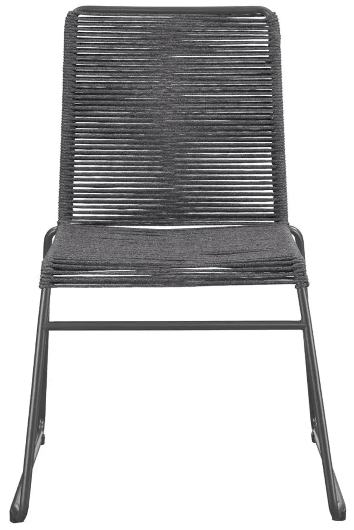 Coaster Jerome Woven Rope Stackable Side Chair Charcoal