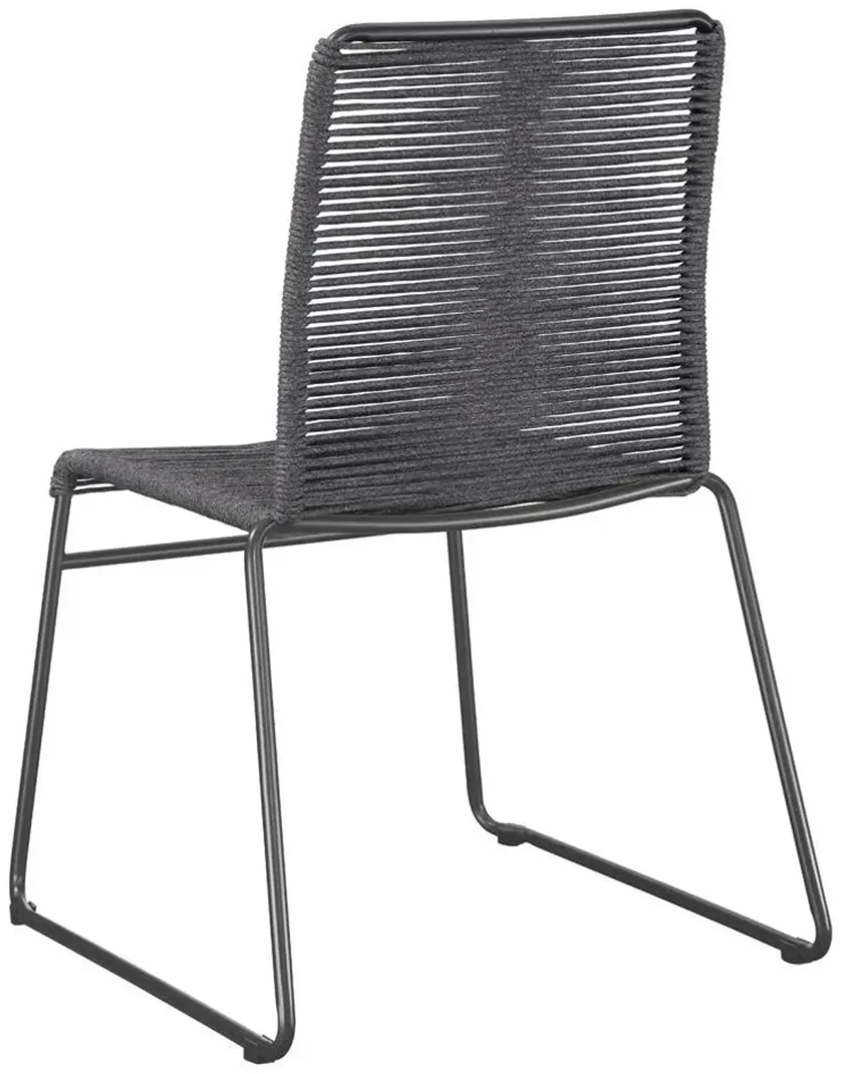 Coaster Jerome Woven Rope Stackable Side Chair Charcoal