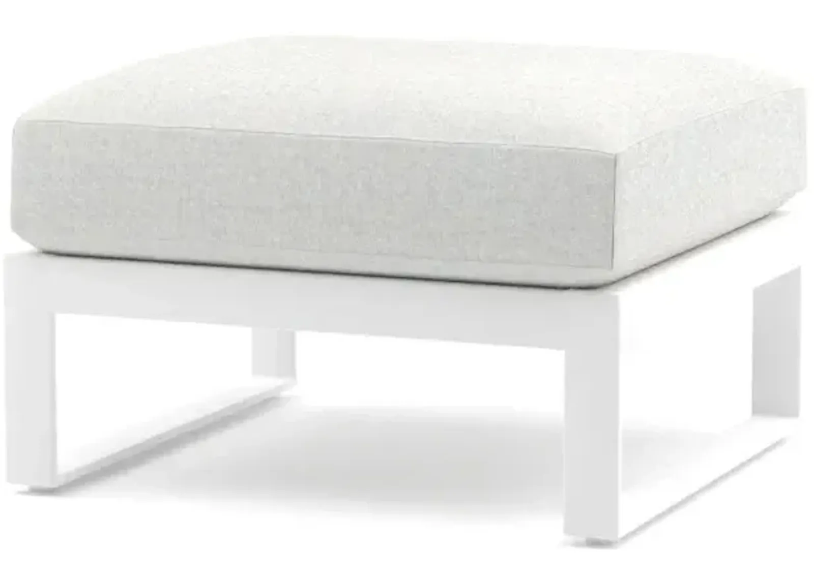 Prestige St.Croix White Ottoman in Swimmer Oyster Fabric