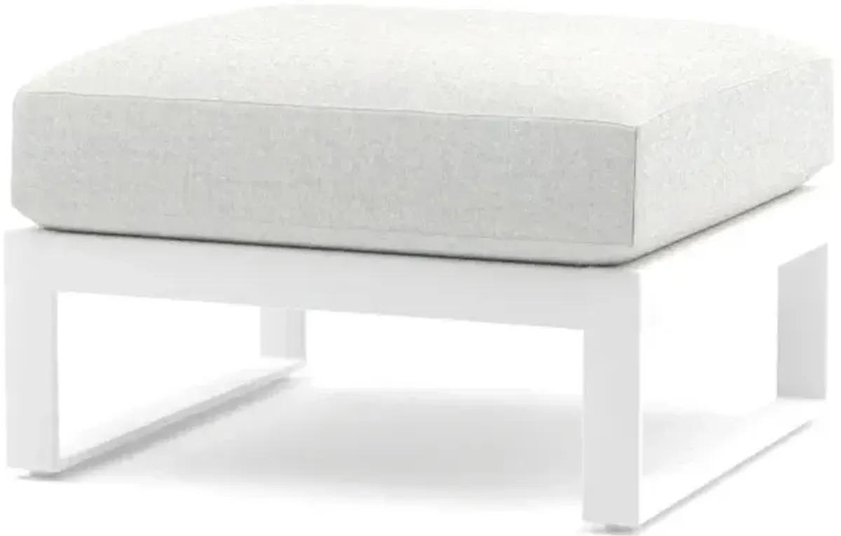 Prestige St.Croix White Ottoman in Swimmer Oyster Fabric