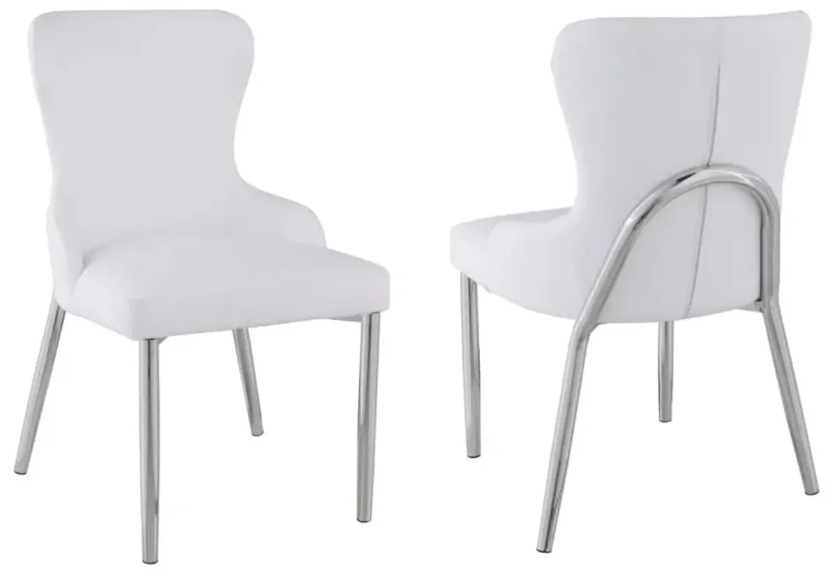 Chintaly Evelyn White Contemporary Wing-Back Side Chair